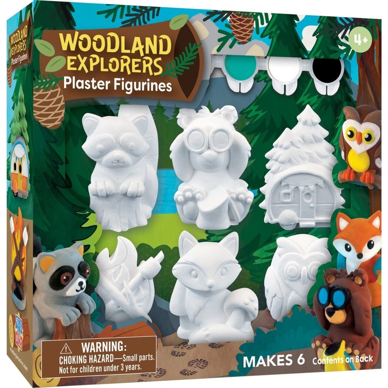 Woodland Explorers Plaster Figurine Paint Set 6 Figures 6 Paints Family Activity